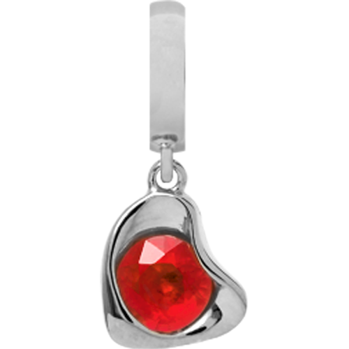 Image of Christina Collect Garnet Heart Drop sølv charm*